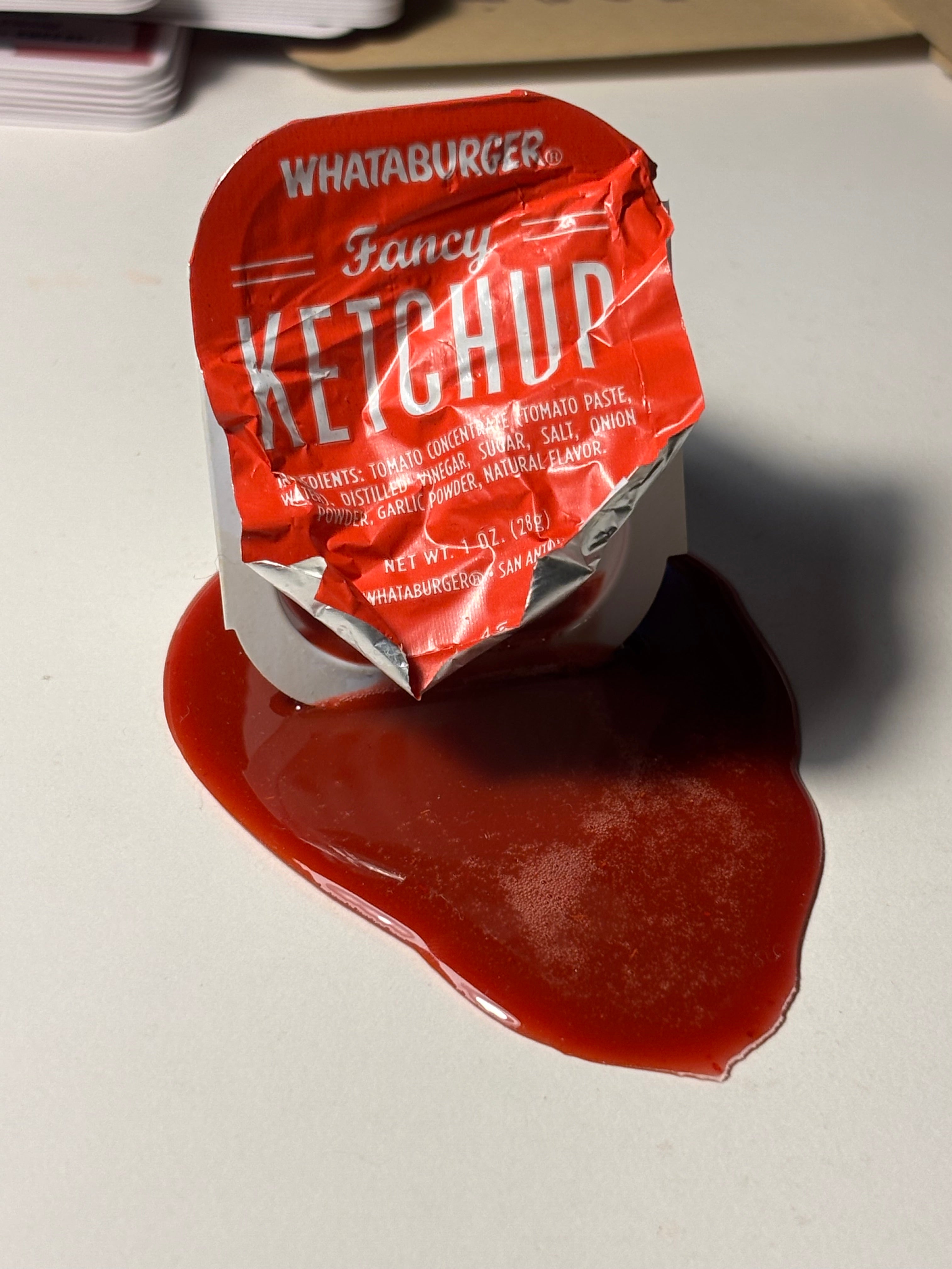 IMPERFECT single fake ketchup spill