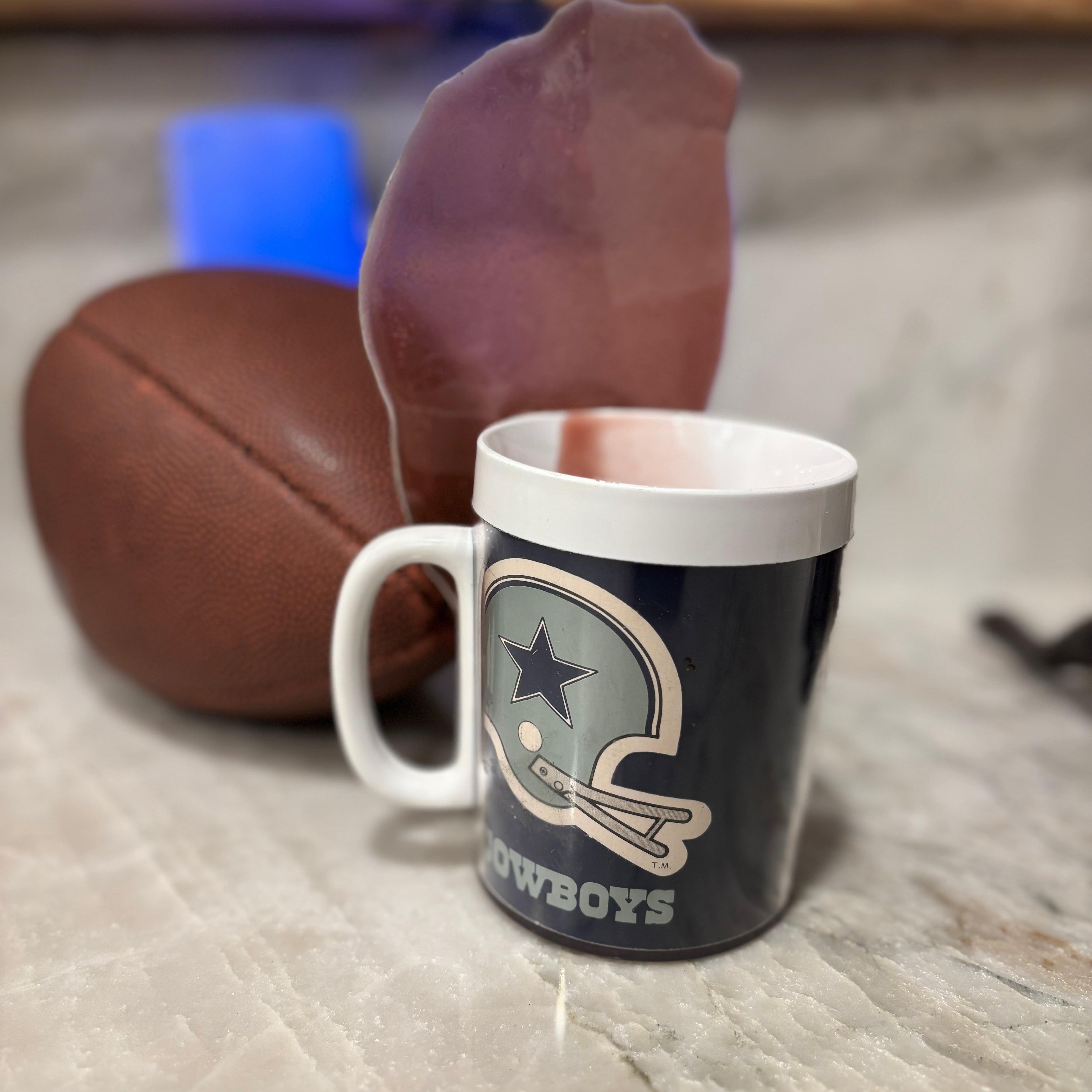 Dallas cowboys prank coffee spill mug
