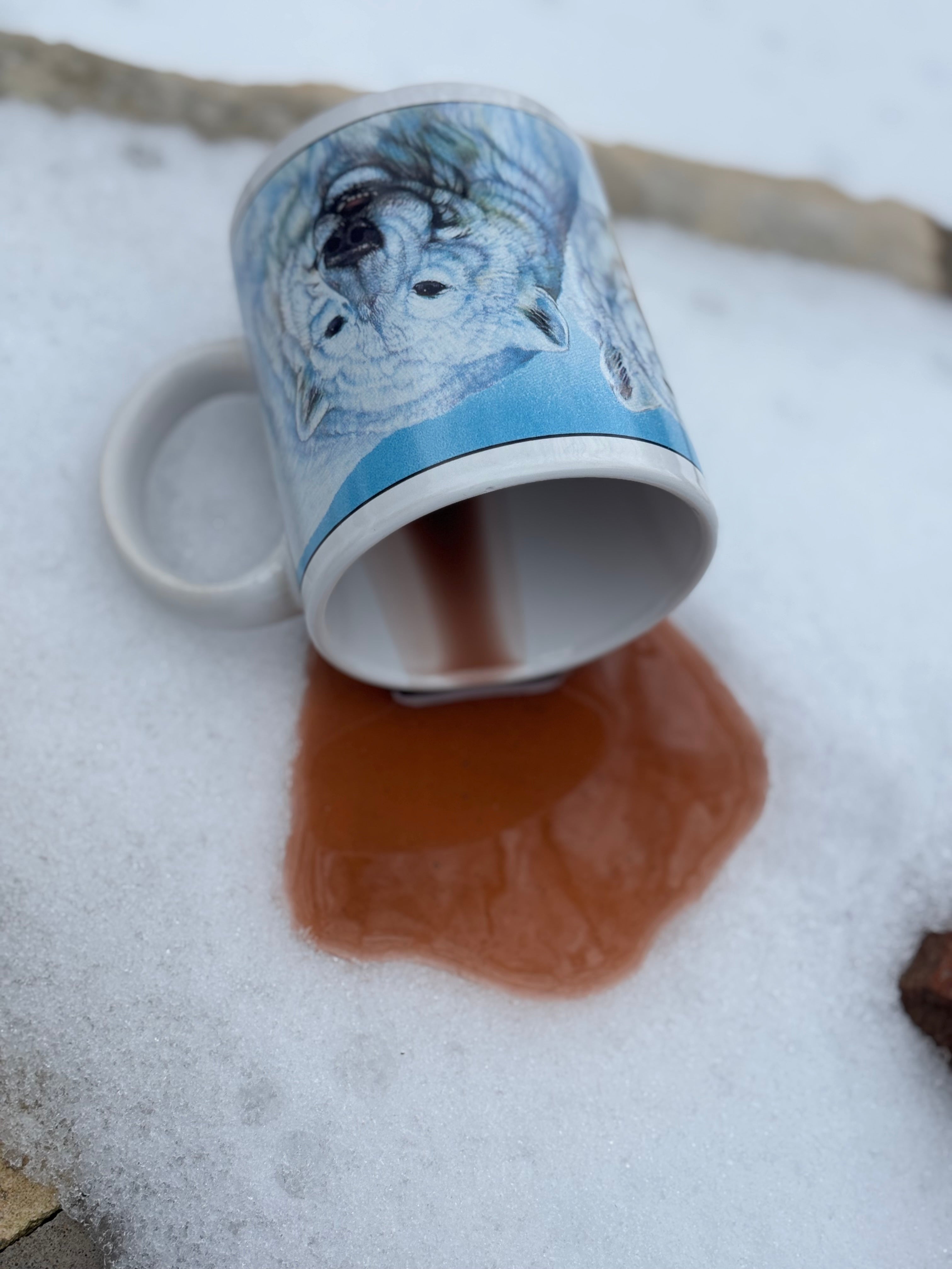 Polar bear prank spill mug