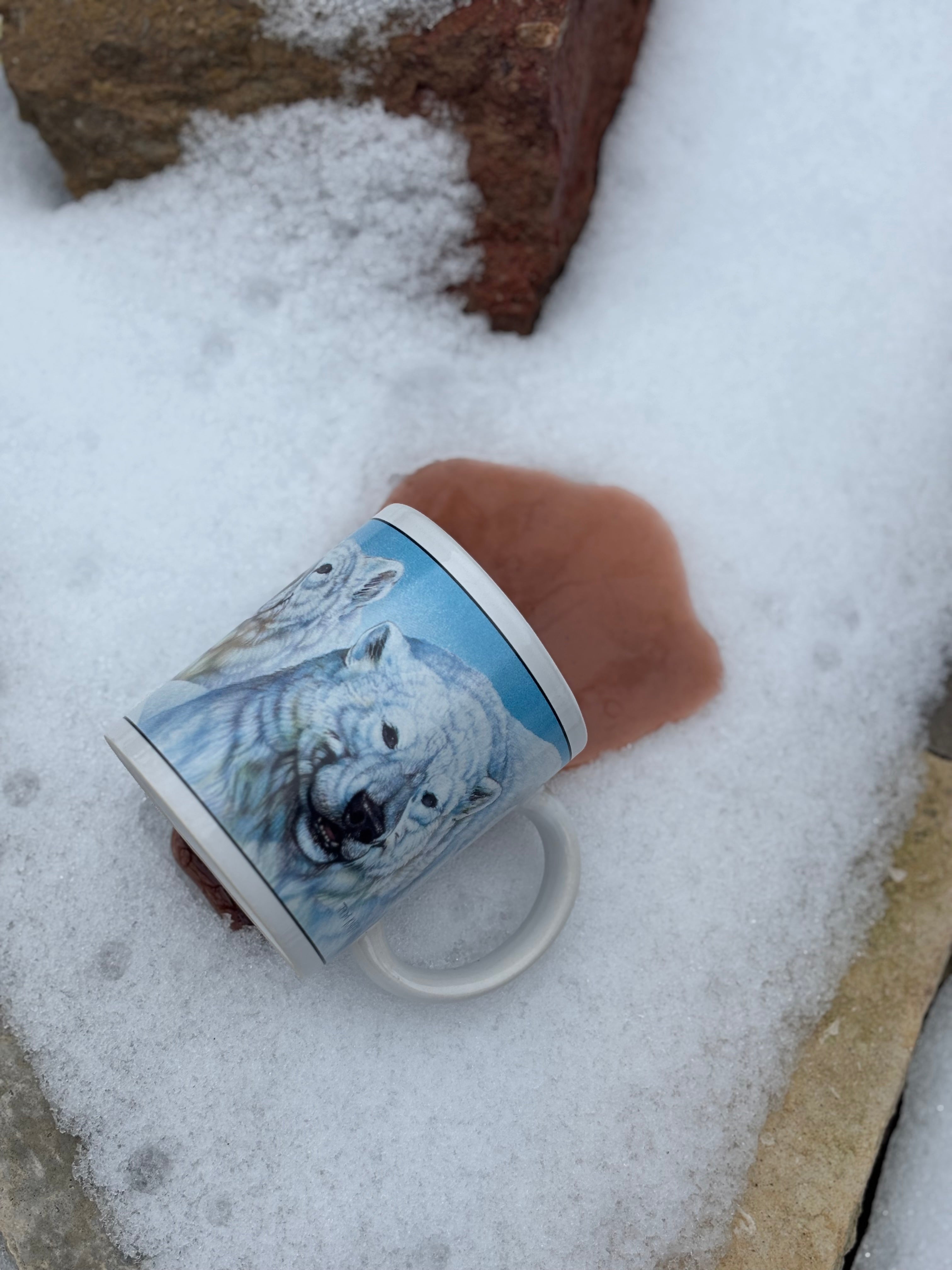 Polar bear prank spill mug