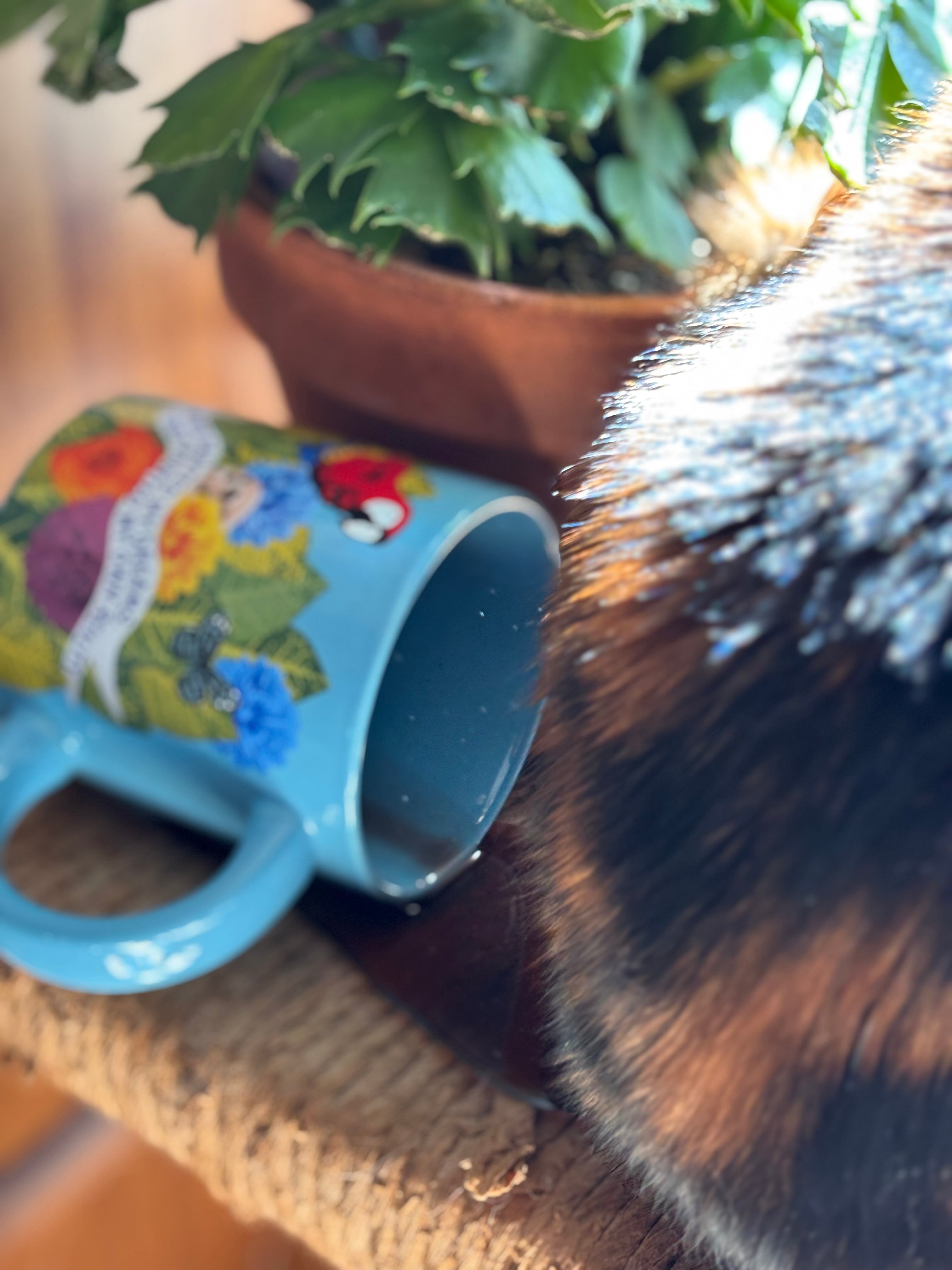 Frida Kahlo prank coffee spill mug