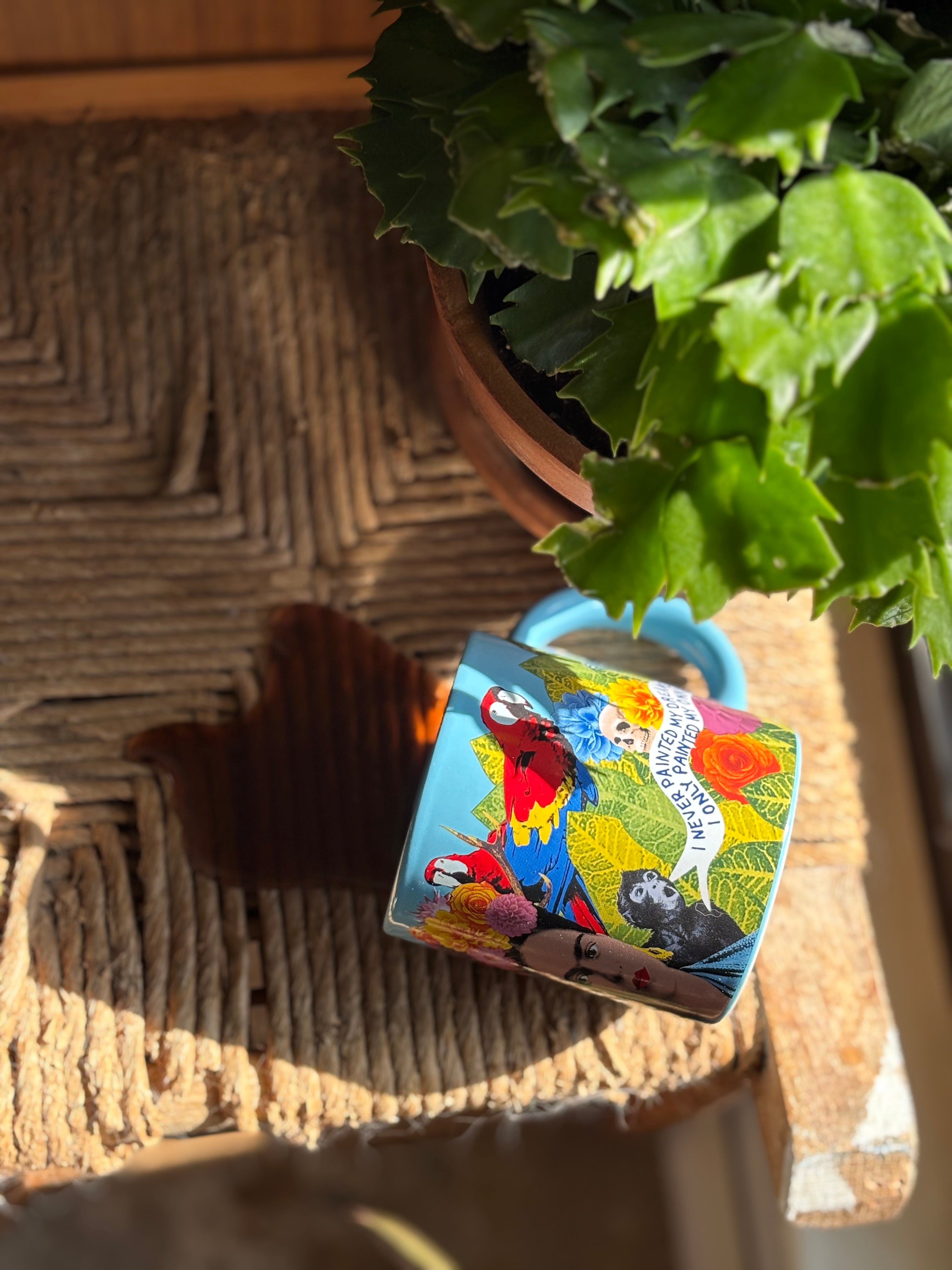 Frida Kahlo prank coffee spill mug