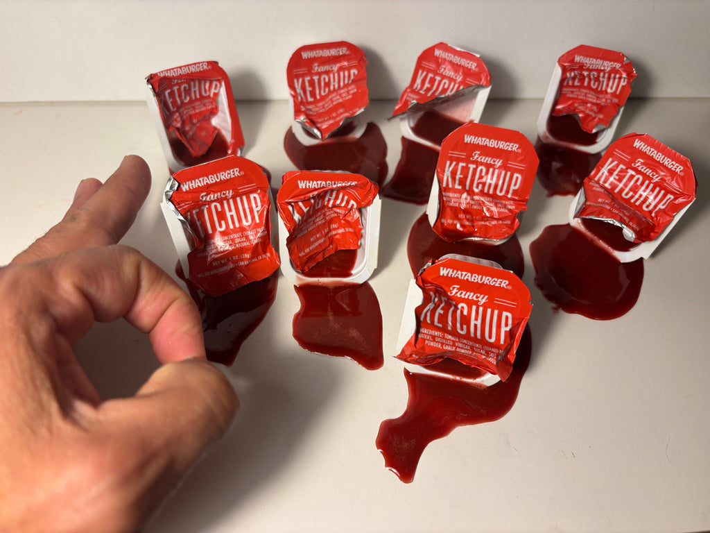 IMPERFECT single fake ketchup spill