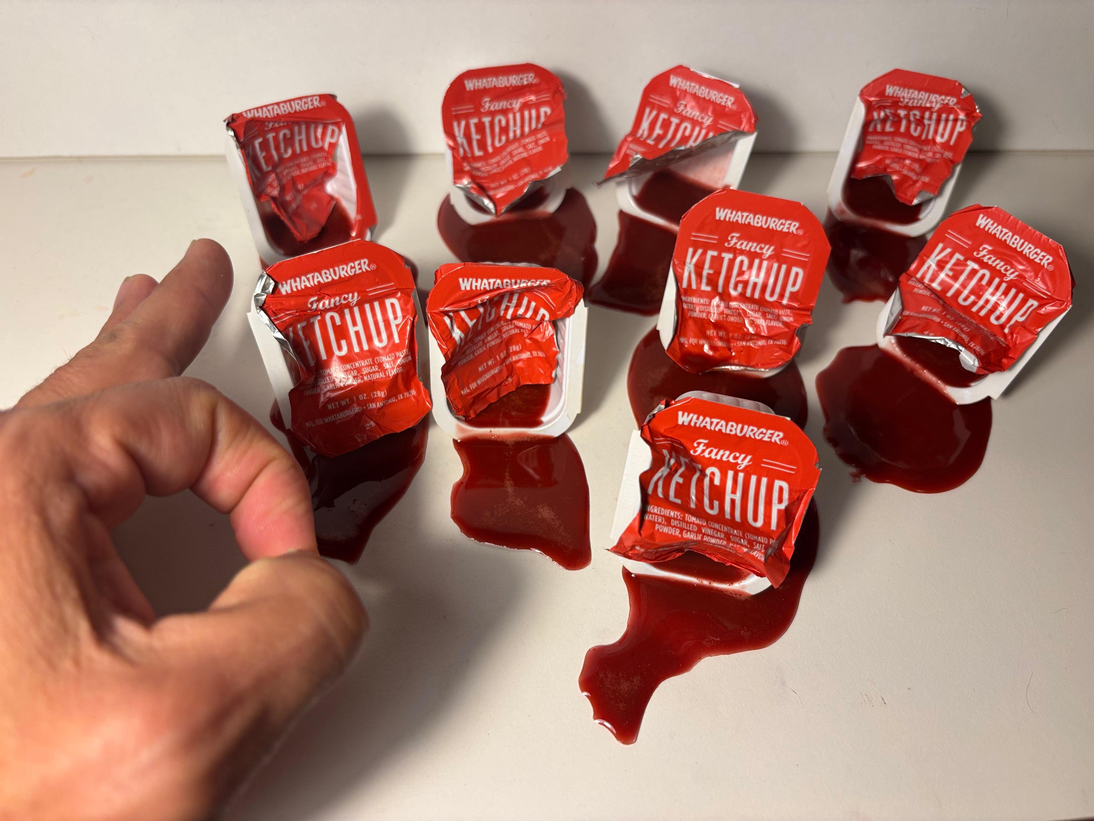 IMPERFECT single fake ketchup spill