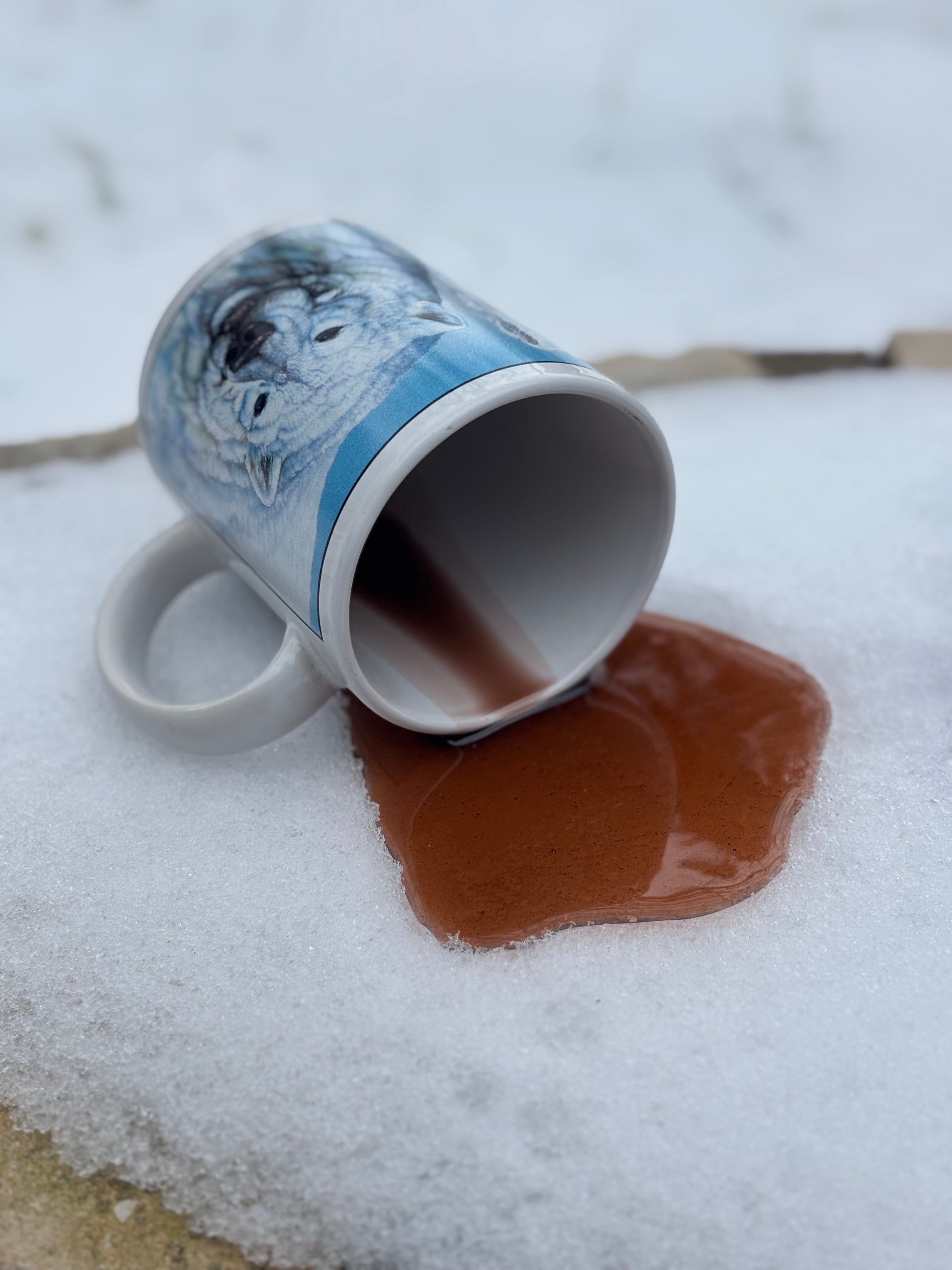 Polar bear prank spill mug