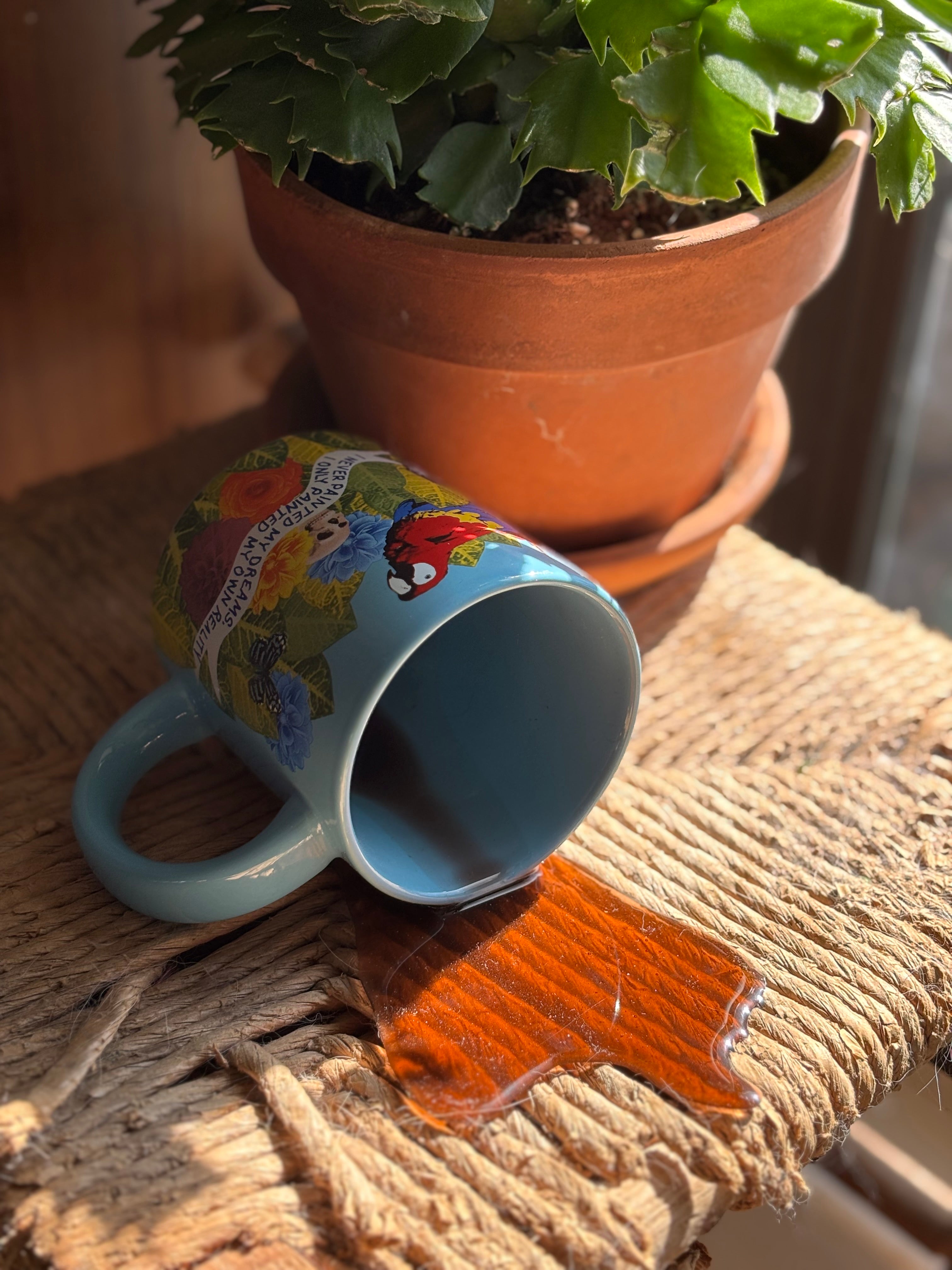 Frida Kahlo prank coffee spill mug